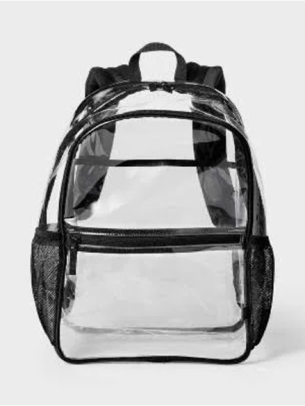 Transparent Clear Backpack with Black Trim - School Bags